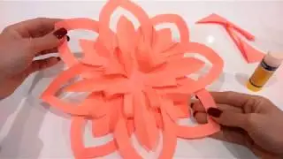 DIY Объёмная снежинка из цветной бумаги
