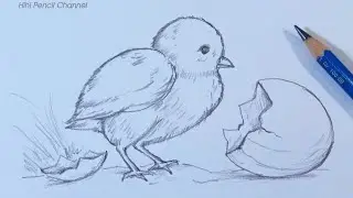 How to Draw a Baby Chick Step by Step | Pencil drawing