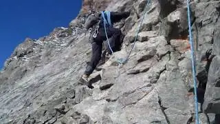 matterhorn - down climbing to the solvay hut