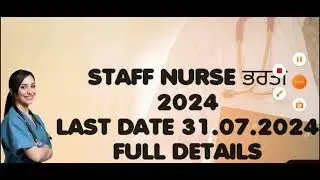 STAFF NURSE RECRUITMENT 2024 PUNJAB