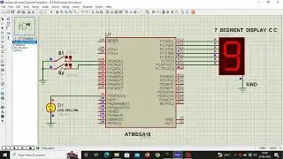 ATMEGA16 Microcontroller with Seven Segment Display | Number Increasing & Decreasing  Manually |
