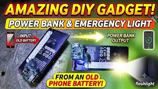 Pocket Size Power Bank Plus Emergency Light From old Phone Battery DIY , Get Your Phone Charged