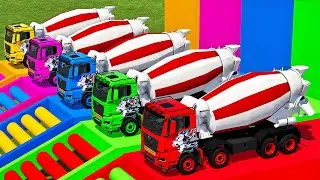 LOAD & TRANSPORT CEMENT TRUCKS WITH MAN TRUCKS - Farming Simulator 22