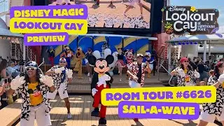 Disney Magic - Lookout Cay Preview - Oceanview Verandah Stateroom Tour #6626 & Mickey’s Sail-A-Wave