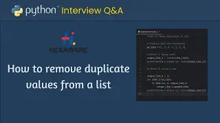 #hexaware Interview Question | Remove duplicate values from a list in Python