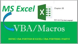 Ch38 I InStr() VBA Function in Excel I VBA Functions I VBA or Macros