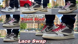 Jordan 1 Low REVERSE MOCHA “Travis Scott”  Lace swap