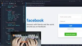 ASMR Programming - How to Build Facebook Login Page in HTML and CSS - No Talking