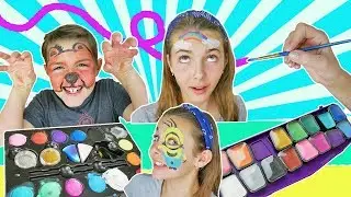 Brother VS Sister FACE PAINT CHALLENGE Minions and Bears OH MY!