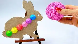 How To Draw Easy Landscape Painting with Foam Slime Ball｜Satisfying Acrylic Painting