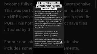 7 Days to Die Console Patch / Update Info Xbox PS5 