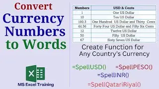 Formula to Convert Currency Numbers to Words in Excel