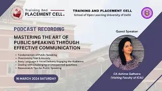 Mastering the Art of Public Speaking through Effective Communication Training & Placement Cell DUSOL