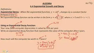A 6.4 Exponential Growth and Decay (E)