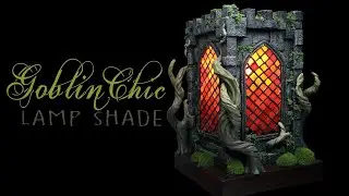 Making a Goblincore Lamp Shade -  Stained Glass & Polymer Clay time-lapse