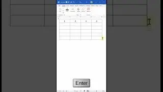 MS Word Insert Row Shortcut 
