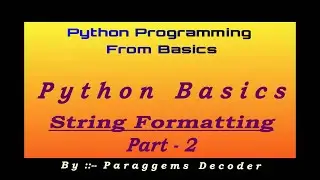 Format string method | Python Tutorial | String Formatting | %  Percent Operator| Python Tutorial 7