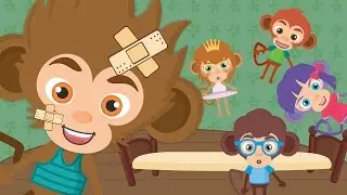 CINCO MONITOS ♫ Canciones Infantiles (Leoncito Alado)