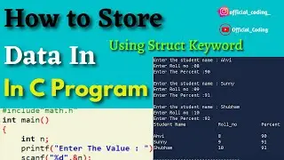Using Structure Program In C Language | Struct Keyword | Student Bio-Data | @ahvi Official_Coding