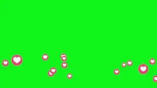 No Copyright, Heart Smileys green screen video for Social media free