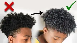 HOW TO GET CURLS ON THICK NATURAL HAIR FAST | Men's/boys Hair Tutorial