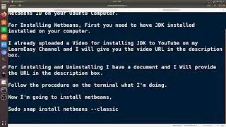 How to Install and Uninstall Apache Netbeans IDE on your Ubuntu computer | LearnEasy | 2022