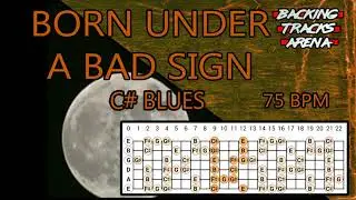 Born Under A Bad Sign - Blues Doom Rock Backing Track | C# Blues 75 BPM