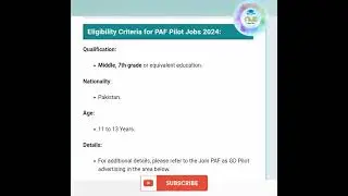 Join PAF as GD Pilot after 8th class 2024