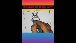 #the scene  of painting tools.with shadow# drawing# tutorial मटका के साथ ब्रश किट पेंटिंग के लिए❤️💚💜
