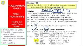 timer programming of 8051 for specific frequency