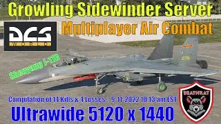 DCS Growling Sidewinder | Air Combat 14 Kills & 4 Losses | 5120x1440 Samsung Ultrawide | 9-11-2022