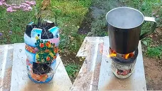 Походная печь щепочница своими руками из консервной банки. Идея для самодельной печи