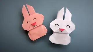 Оригами заяц из бумаги | Как сделать бумажного зайчика без клея | Origami Rabbit