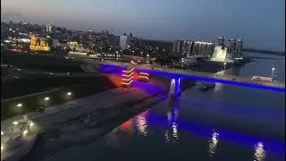 Барнаул с квадрокоптера  Новый мост и гора ВДНХ