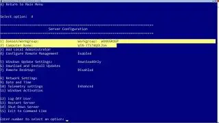 Installing Windows 2016 - Configuring SConfig