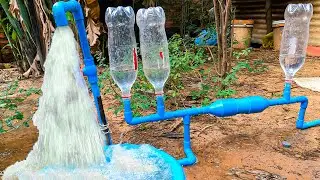 New ideas of water pressure fixing to high pressure with plastic bottle very creative
