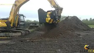 ПРОСЕИВАЮЩИЙ РОТОРНЫЙ КОВШ НА ЭКСКАВАТОРЕ
