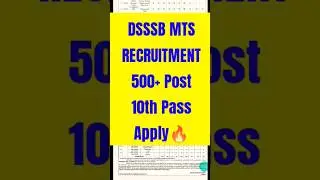 DSSSB MTS Vacancy 2024 | DSSSB MTS Recruitment 2024 | DSSSB MTS Notification 2024 | Govt Job Vacancy