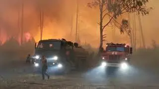 Спасатели попали в огненное кольцо в Мордовии