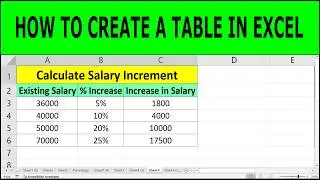 How to Create a Table in Excel