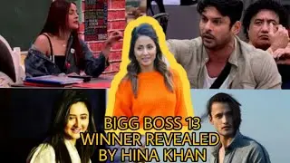 Bigg Boss 13 Winner Name Confirmed & Top 4 Contestants By Hina Khan #BiggBoss13 #HinaKhan