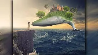Fantasy Whale Photo Manipulation And Effect | Photoshop Tutorial
