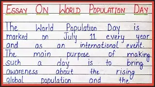 Essay on world population day in english | Short note on world population day in english