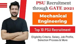 PSU Recruitment through GATE 2021 for Mechanical | PSU with GATE 2021 Top 10 PSU for GATE Mechanical