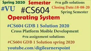 CS604 GDB 1 Solution 2020-Spring Semester-VU-Operating System