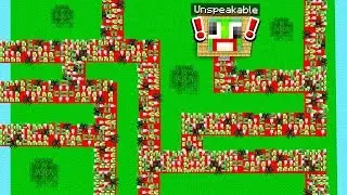 10,000 MOBS vs UNSPEAKABLE'S HOUSE!