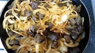 Самая вкусная жареная говяжья печень с луком    Тжвжик   Տժվժիկ
