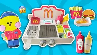 PATITO TRABAJA EN MCDONALDS (COMO HACER UN MCDONALD’S DE CARTÓN) / Squishies ayo