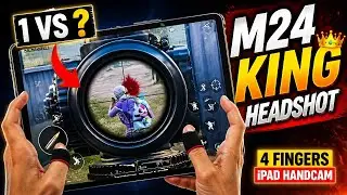 M24 KING HEAFSHORT | JOINING RANDOM 1 VS ? CHALLENGE | IPAD PRO 4-FINGERS CLAW PUBG HANDCAM