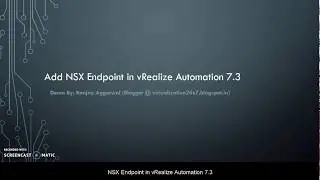 NSX Endpoint in vRealize Automation 7 3